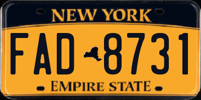 NY license plate FAD8731