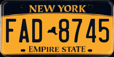 NY license plate FAD8745