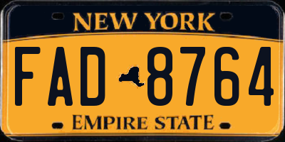 NY license plate FAD8764