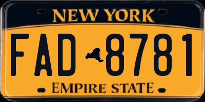 NY license plate FAD8781