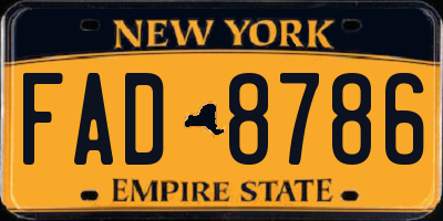 NY license plate FAD8786
