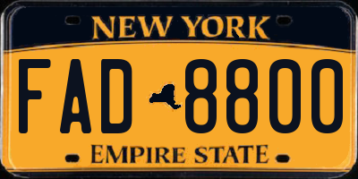 NY license plate FAD8800