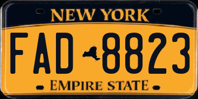 NY license plate FAD8823