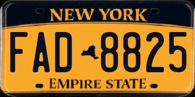 NY license plate FAD8825