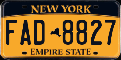 NY license plate FAD8827
