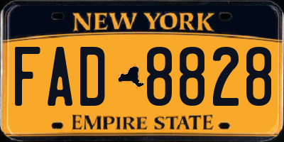 NY license plate FAD8828