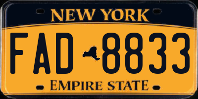 NY license plate FAD8833