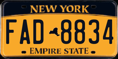 NY license plate FAD8834