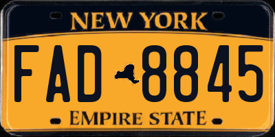 NY license plate FAD8845