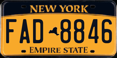 NY license plate FAD8846