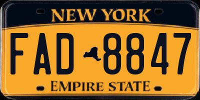 NY license plate FAD8847