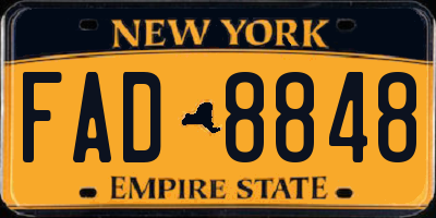 NY license plate FAD8848