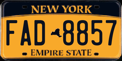 NY license plate FAD8857
