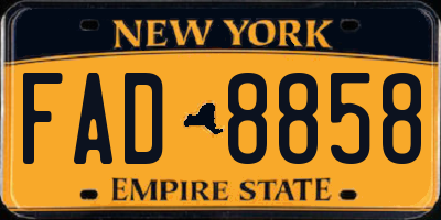 NY license plate FAD8858