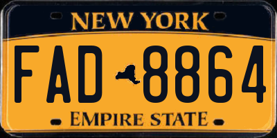 NY license plate FAD8864