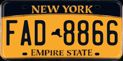 NY license plate FAD8866
