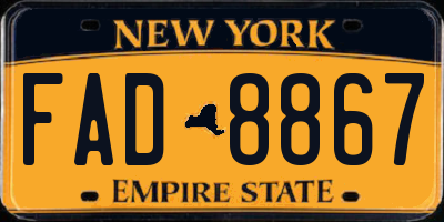 NY license plate FAD8867
