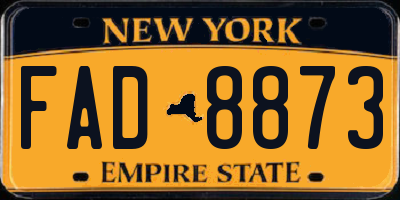 NY license plate FAD8873