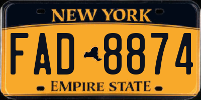 NY license plate FAD8874