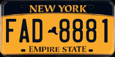 NY license plate FAD8881