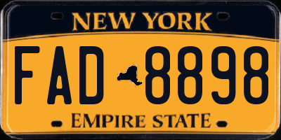 NY license plate FAD8898