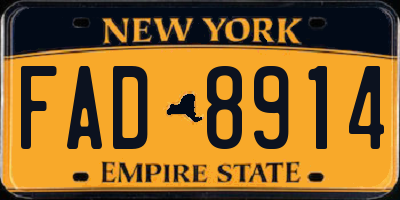 NY license plate FAD8914