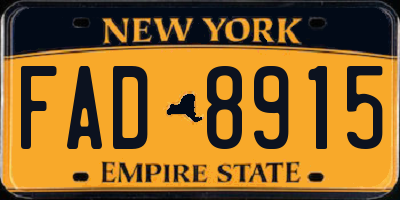 NY license plate FAD8915