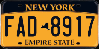 NY license plate FAD8917