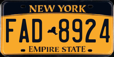 NY license plate FAD8924