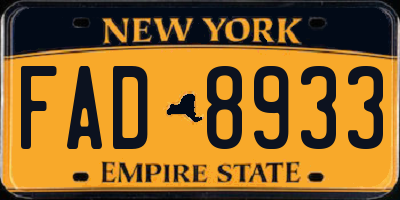 NY license plate FAD8933