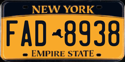 NY license plate FAD8938