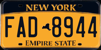 NY license plate FAD8944
