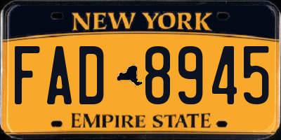 NY license plate FAD8945