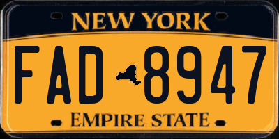 NY license plate FAD8947