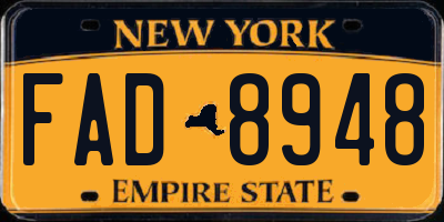 NY license plate FAD8948