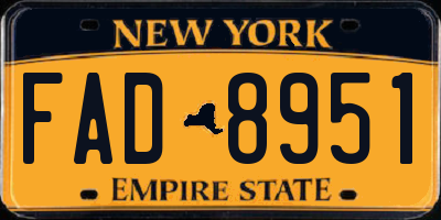 NY license plate FAD8951