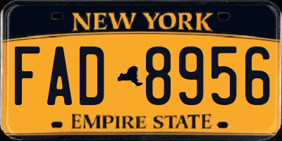 NY license plate FAD8956