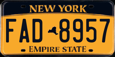 NY license plate FAD8957