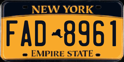 NY license plate FAD8961