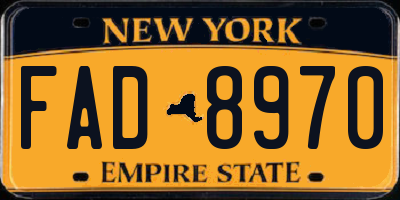 NY license plate FAD8970