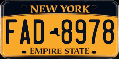 NY license plate FAD8978