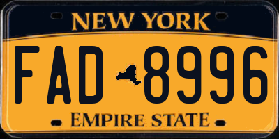 NY license plate FAD8996