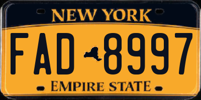 NY license plate FAD8997