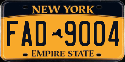 NY license plate FAD9004