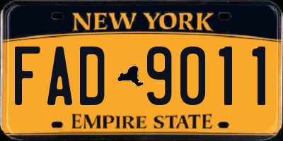NY license plate FAD9011