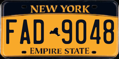 NY license plate FAD9048