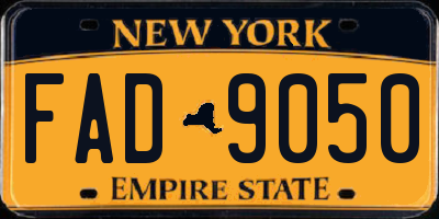 NY license plate FAD9050