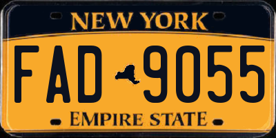 NY license plate FAD9055