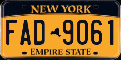 NY license plate FAD9061