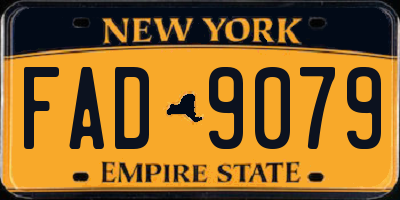 NY license plate FAD9079